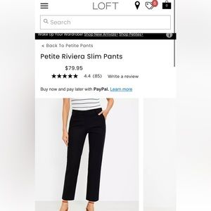 Loft Petite Slim Black Pant 2P